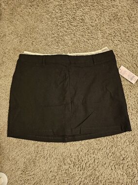wild fable Black Mini Skirt with Cream Waistband